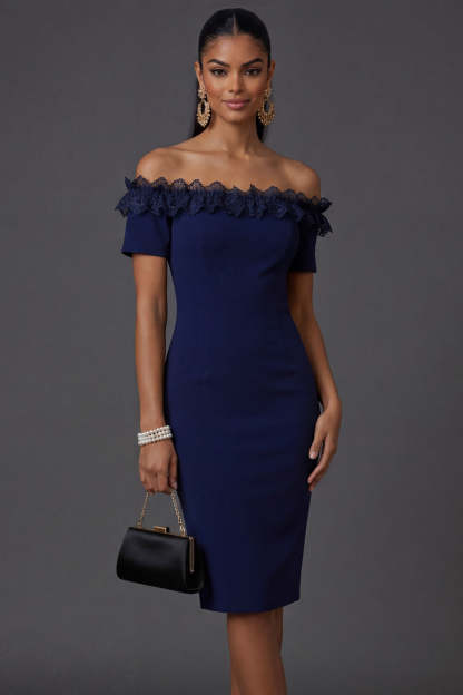 White Off the Shoulder Ruffled Bodycon Short Bridal Shower Dress