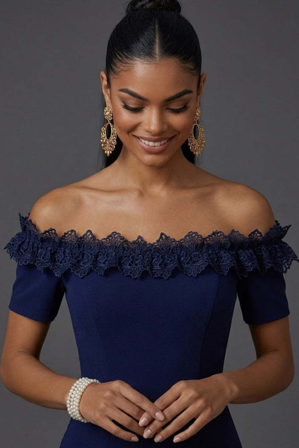 White Off the Shoulder Ruffled Bodycon Short Bridal Shower Dress