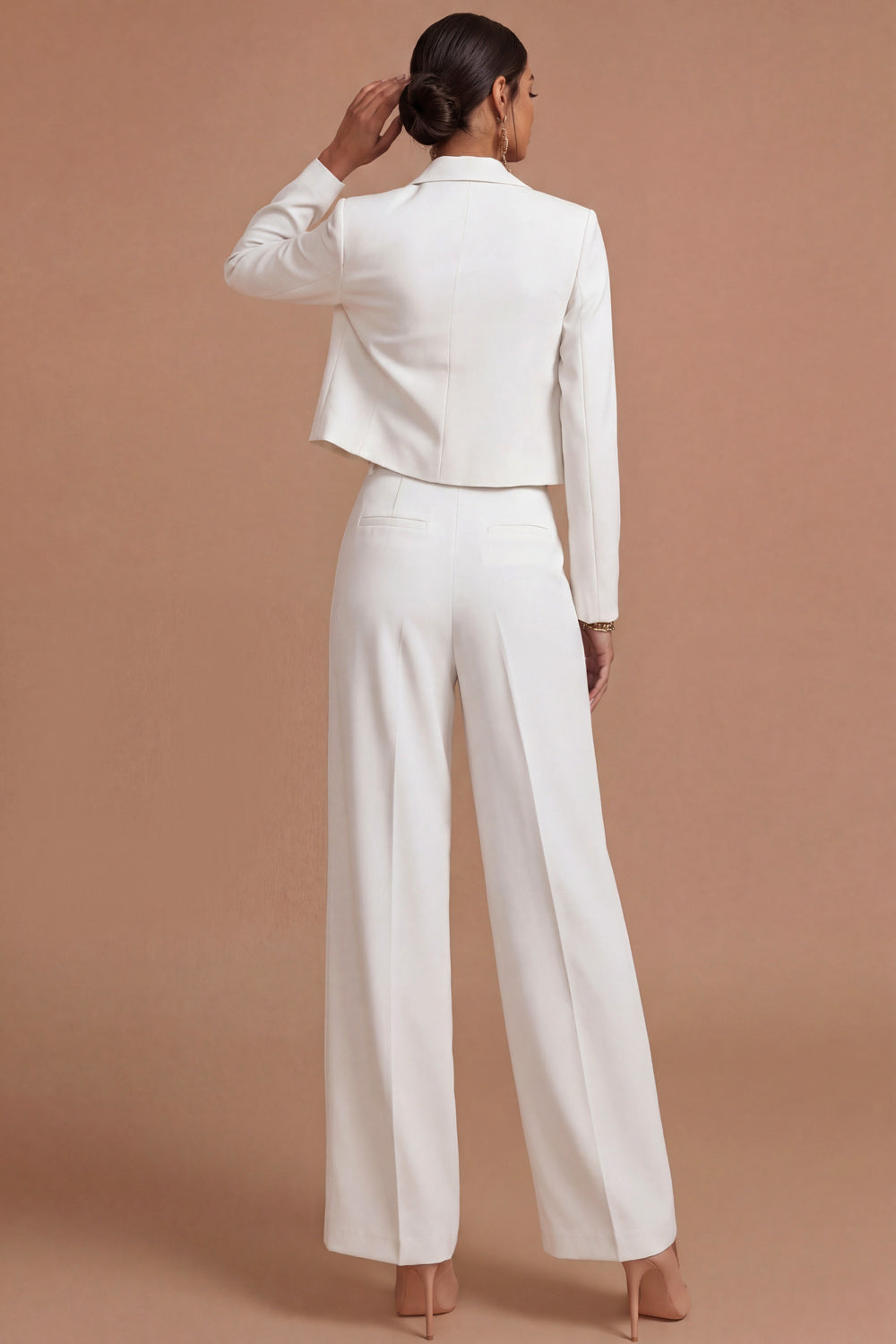 Peak Lapel Long Sleeves Lake Blue 2 Piece Business Suits