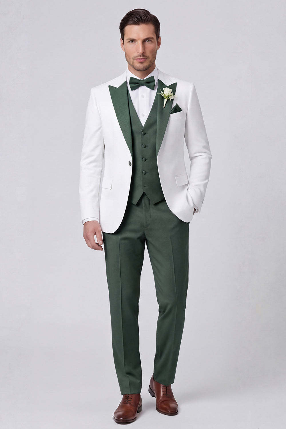 3 Piece Peak Lapel Black One Button Men's Prom Suits