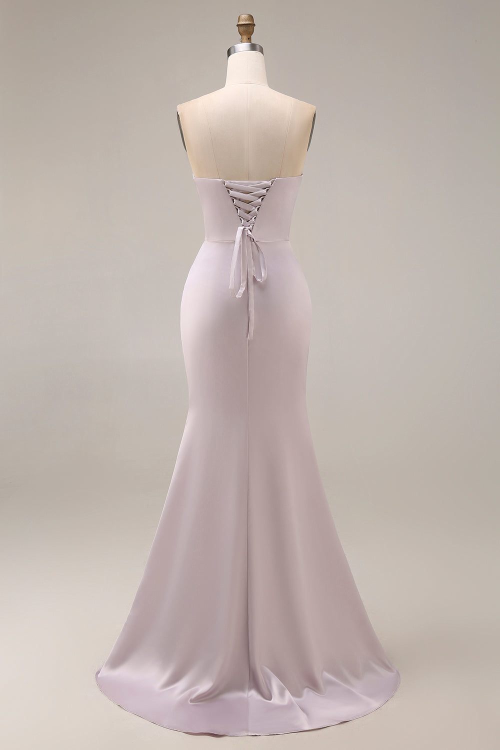 Mermaid Ruched Sweetheart Light Purple Long Prom Dress with Slit