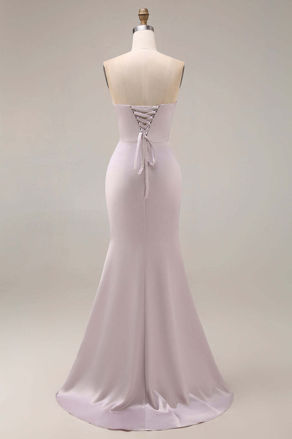 Mermaid Ruched Sweetheart Light Purple Long Prom Dress with Slit