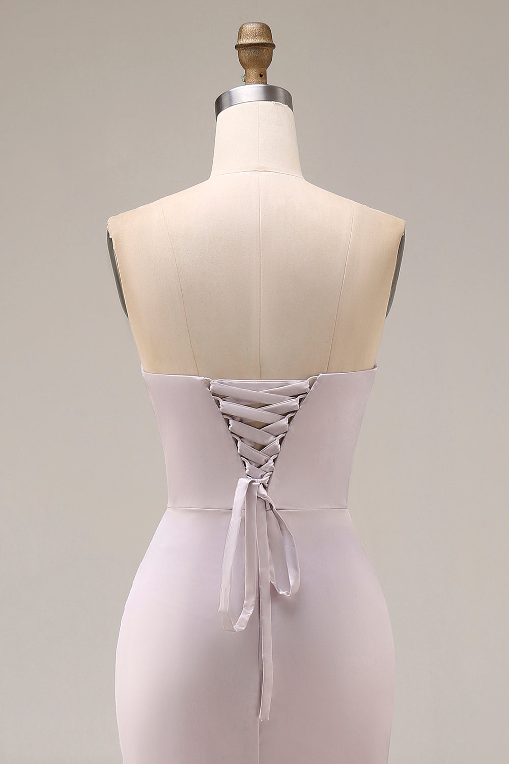 Mermaid Ruched Sweetheart Light Purple Long Prom Dress with Slit