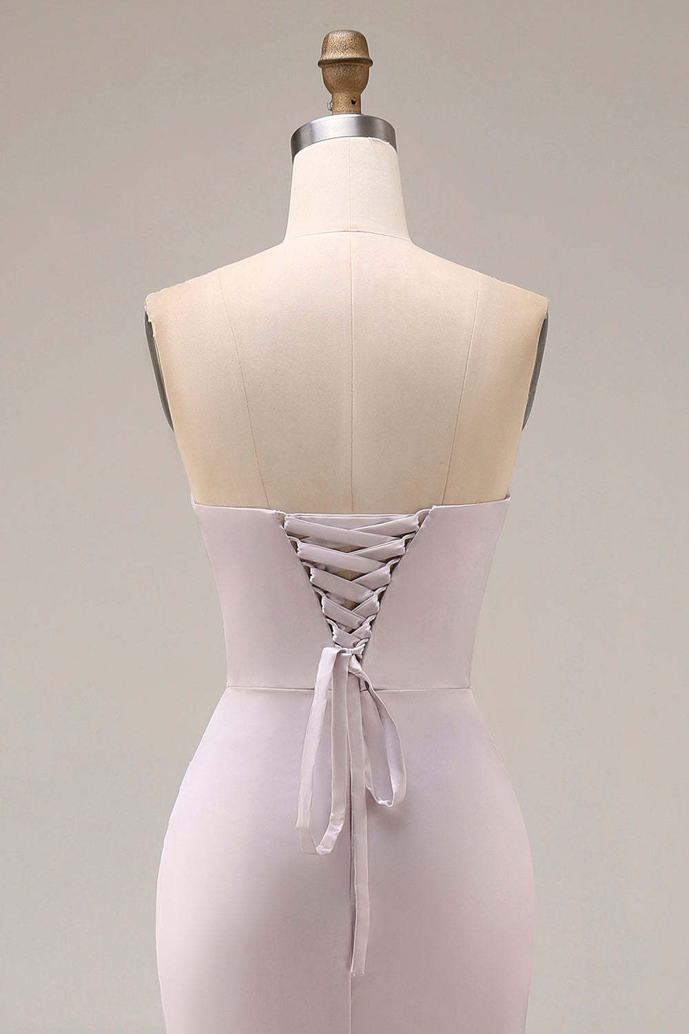 Mermaid Ruched Sweetheart Light Purple Long Prom Dress with Slit