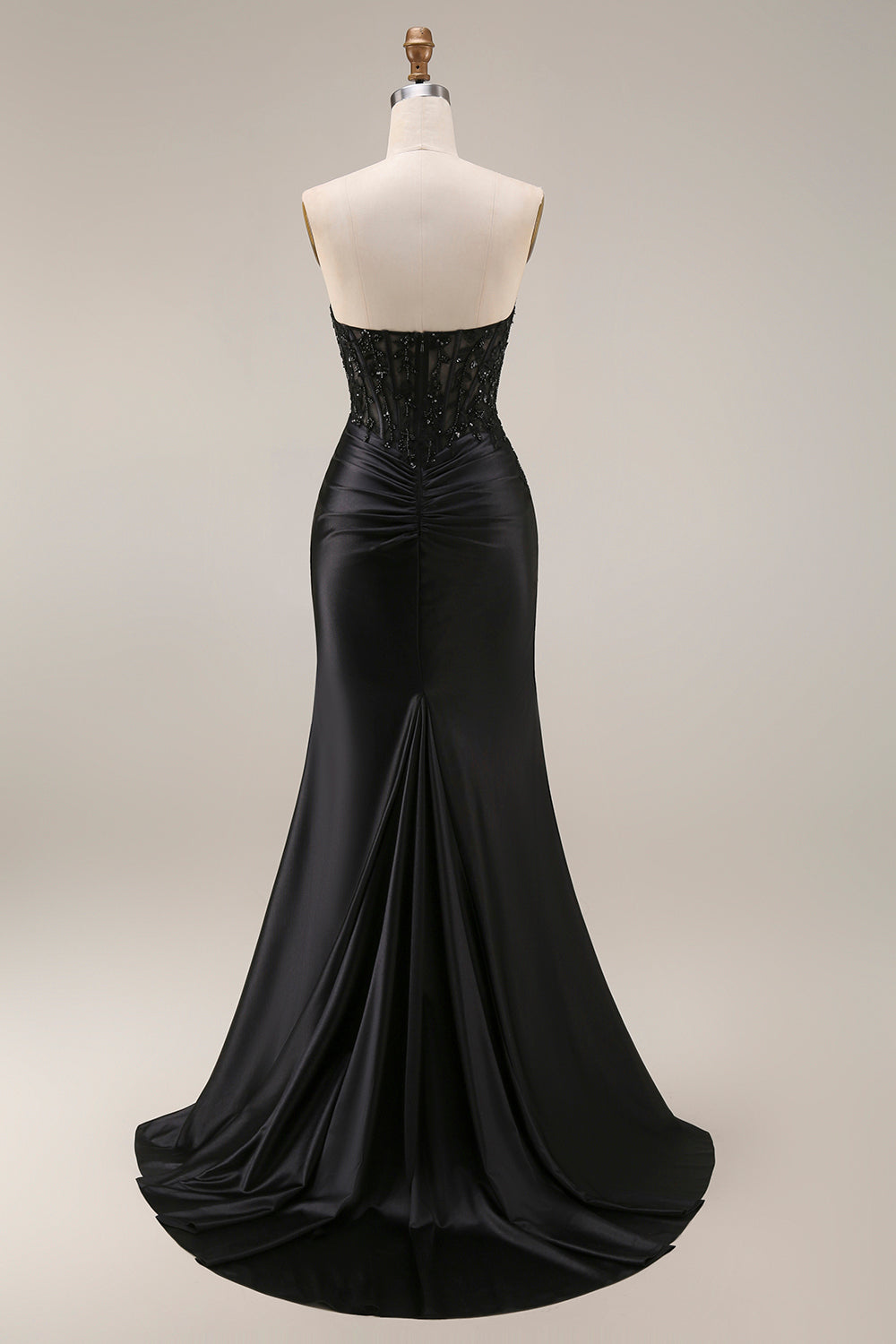 Black Lace Sweetheart Mermaid Long Prom Dress with Slit