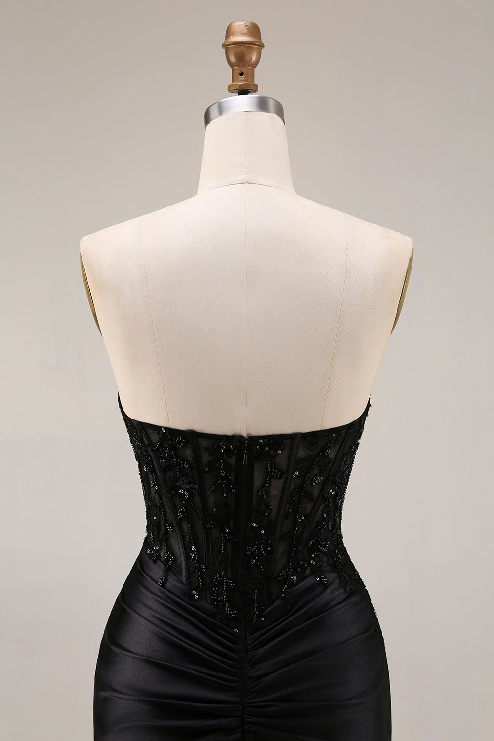 Black Lace Sweetheart Mermaid Long Prom Dress with Slit