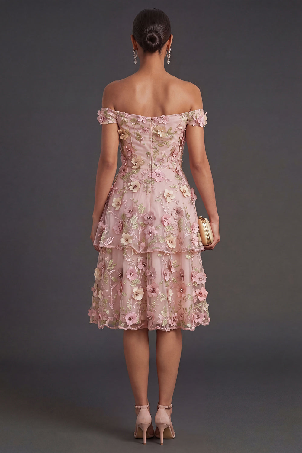 Pink Fuchsia Floral A Line Short Summer Wedding Guest Dress