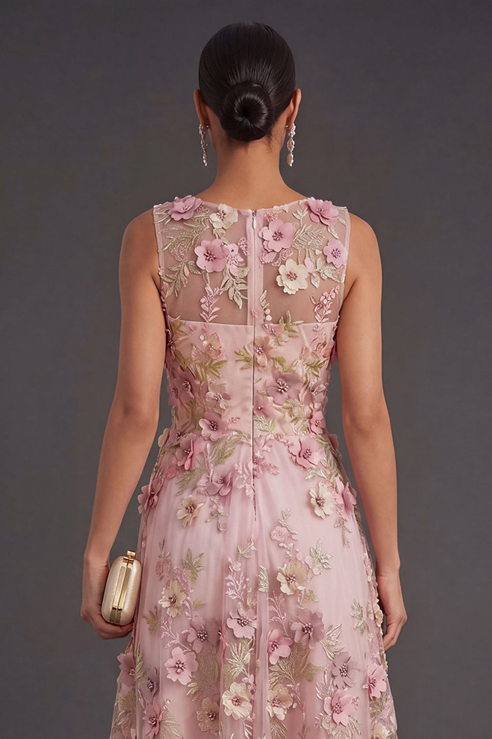 V Neck Pink Fuchsia Floral Summer Short Wedding Guest Dress