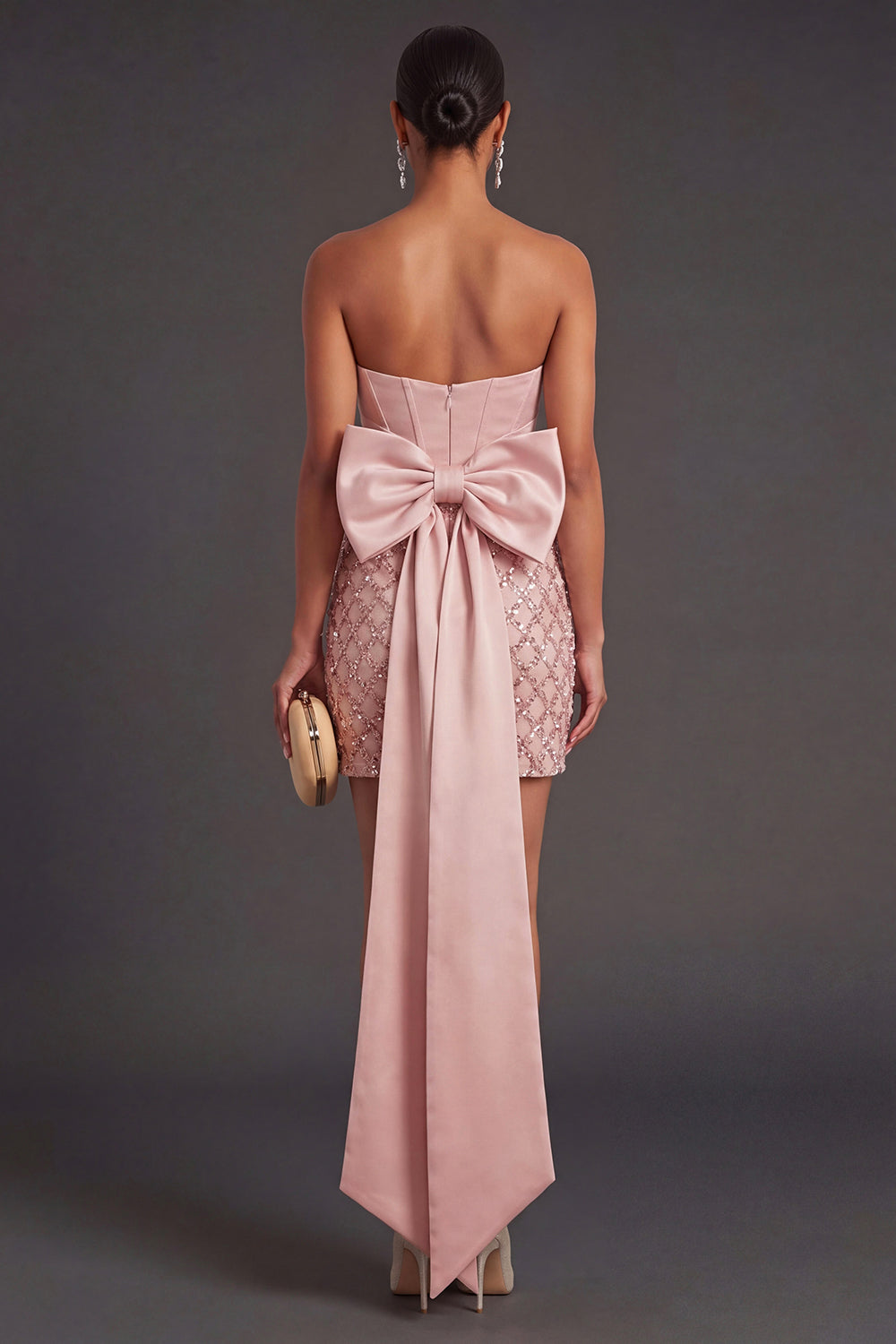 Blush Bodycon Corset Short Summer Wedding Guest Dress