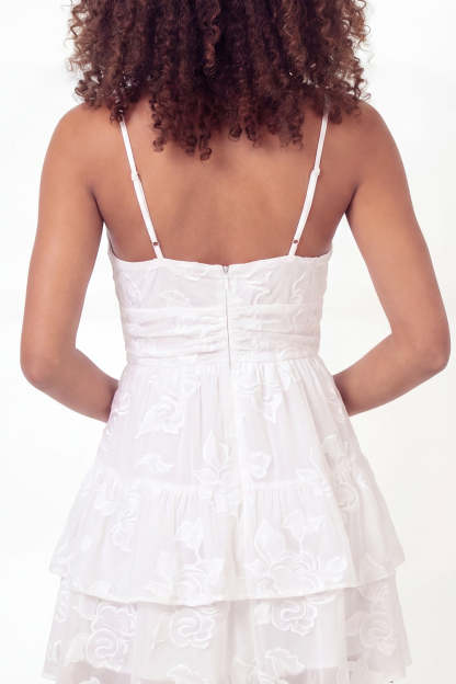 Floral A Line White Short Graduation Dress