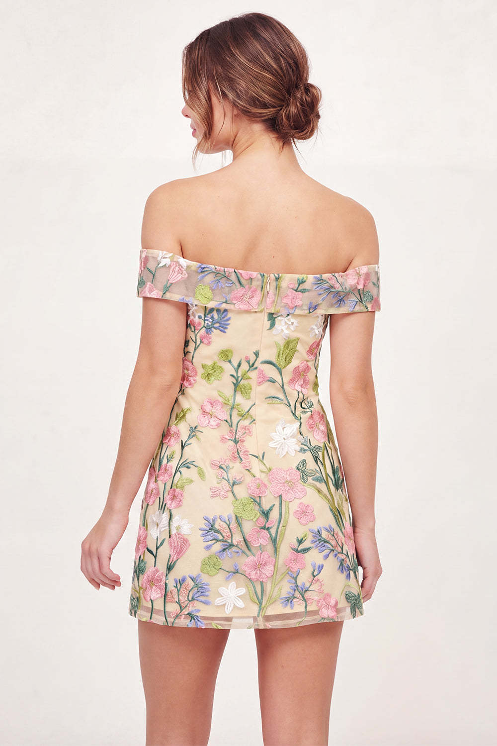 Yellow Floral A Line Short Graduation Dress