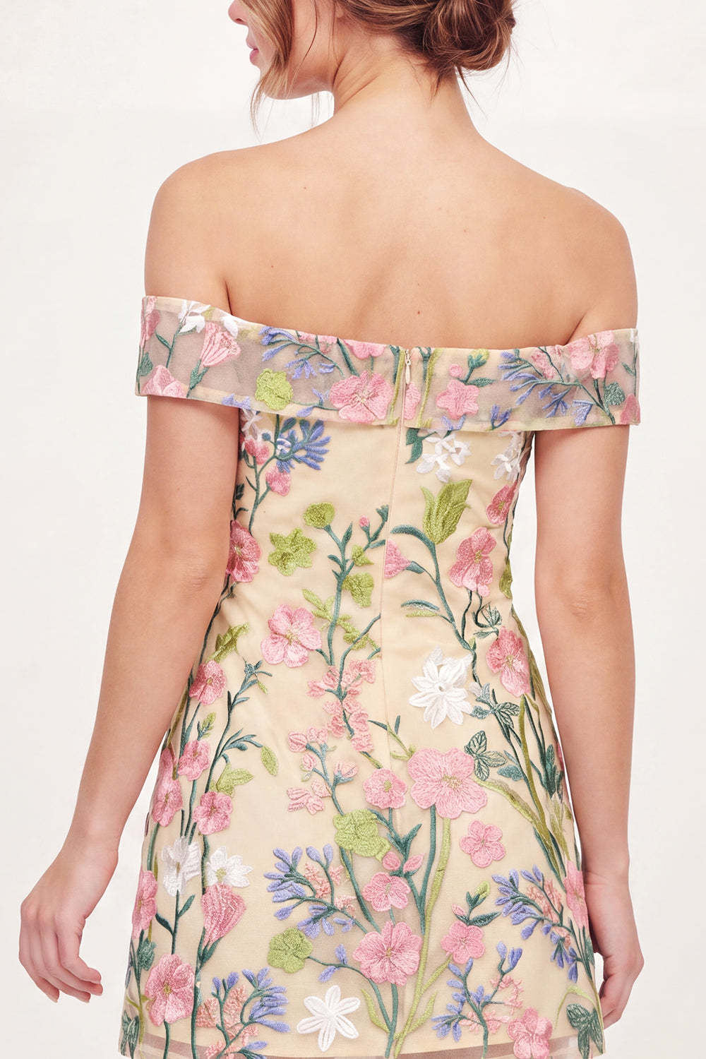 Yellow Floral A Line Short Graduation Dress
