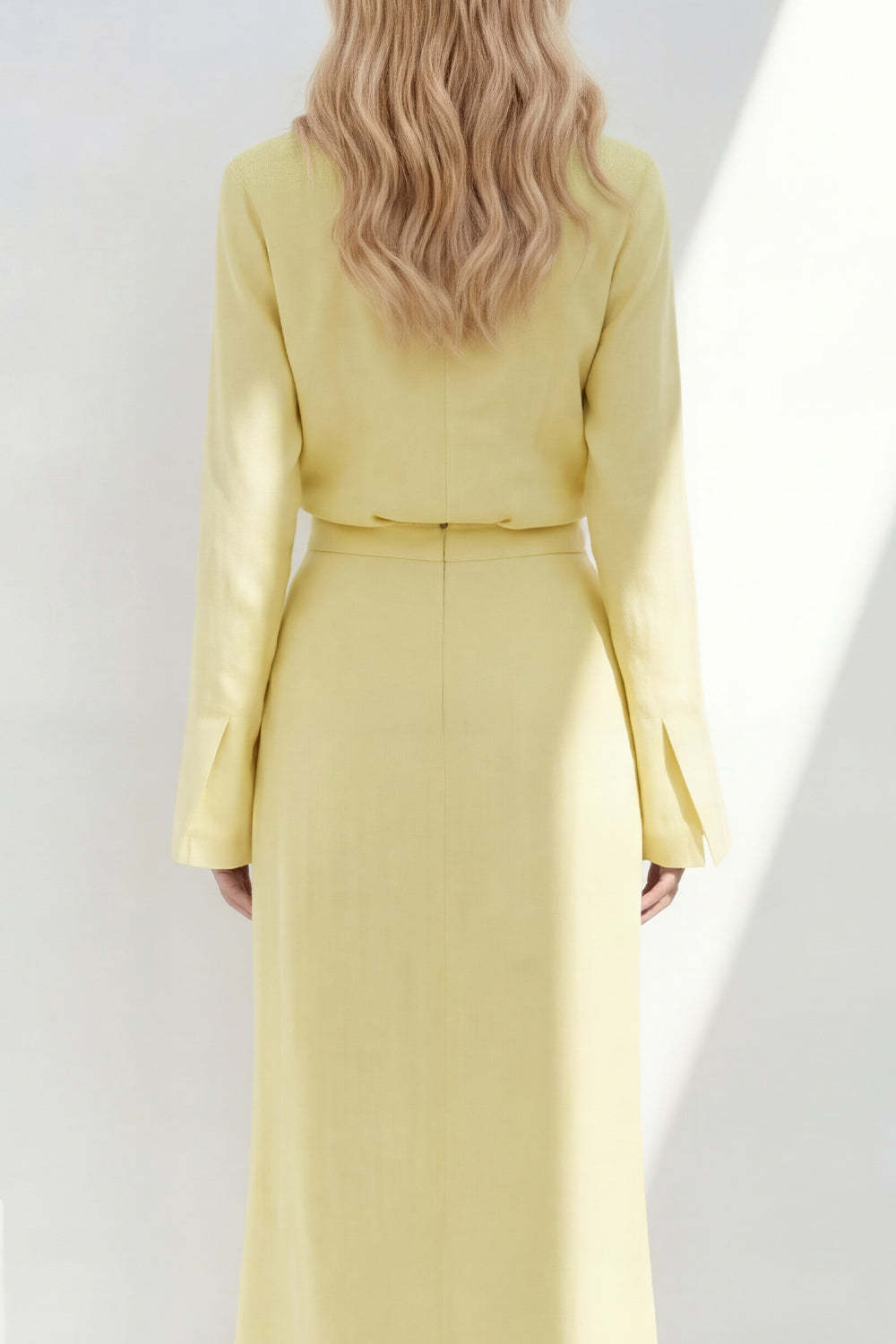Blue Sheath Long Sleeves Peak Lapel Long Blazer dress