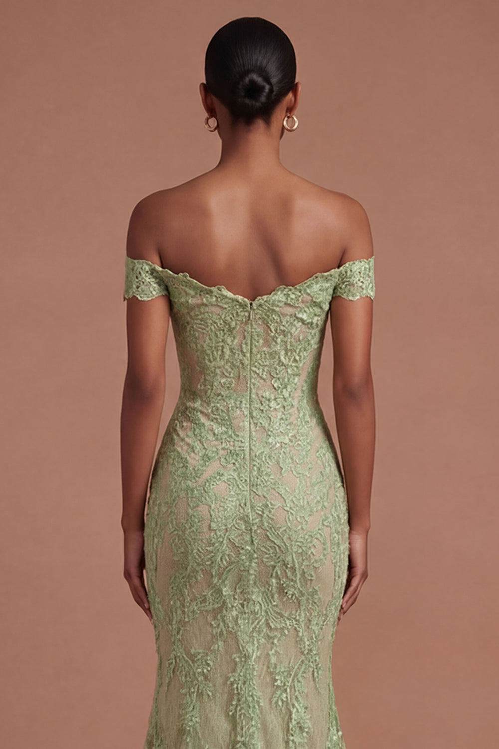 Sage Green Mermaid Off the Shoulder Long Prom Dress