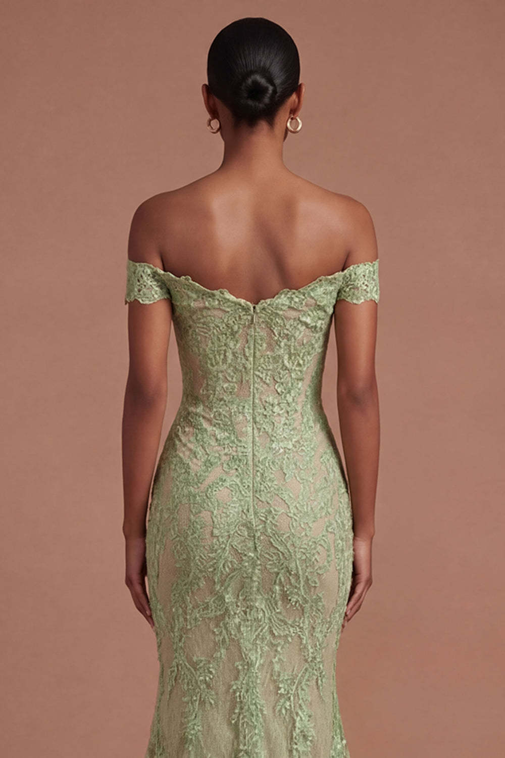 Sage Green Mermaid Off the Shoulder Long Prom Dress