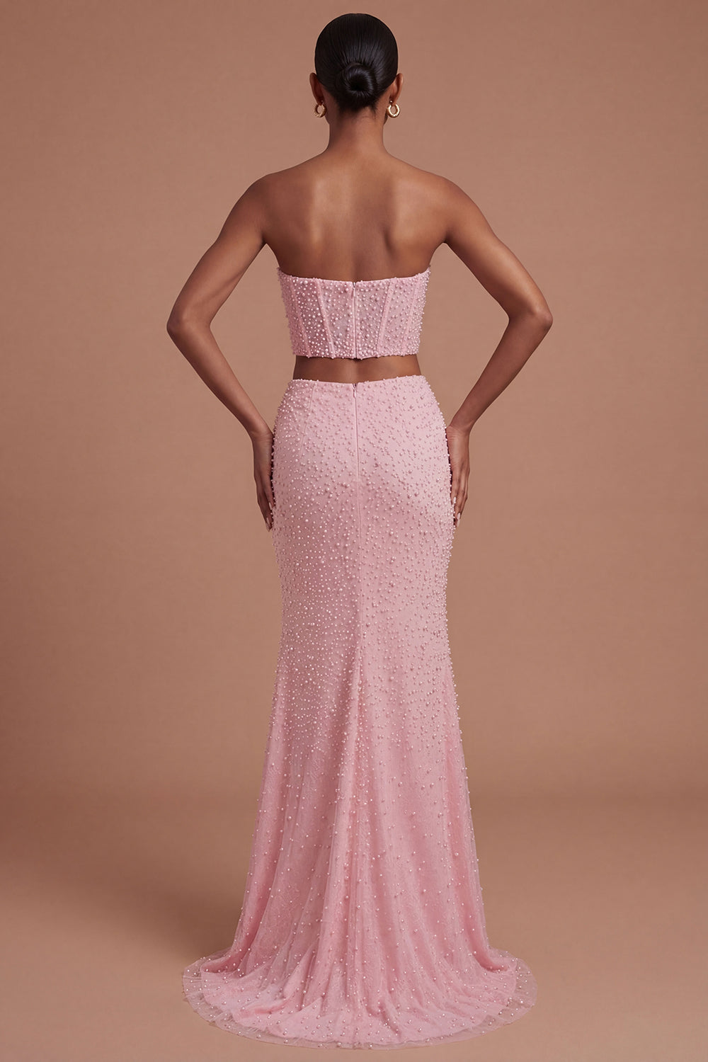 Corset Beaded Sweetheart Mermaid Long Prom Dress with Slit