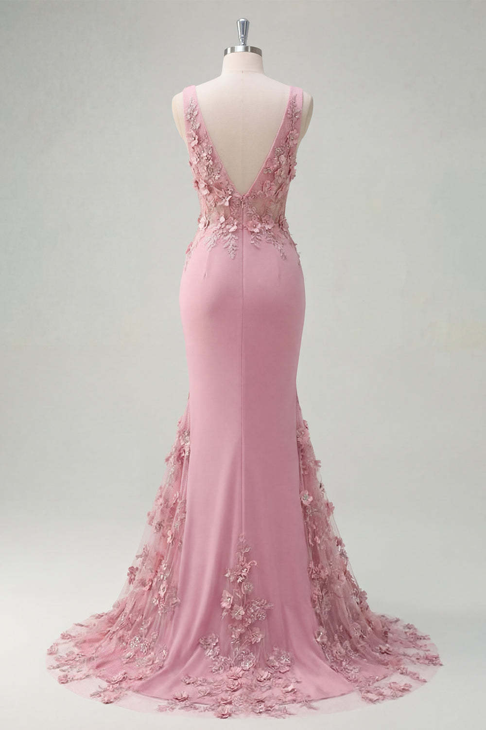 Mermaid Taro Floral Ruched Long Prom Dress