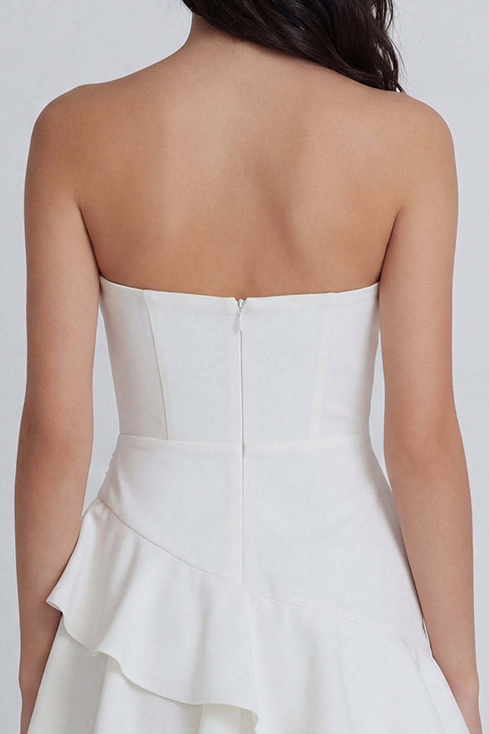 Short Sweetheart A Line Ruched Little White Dress