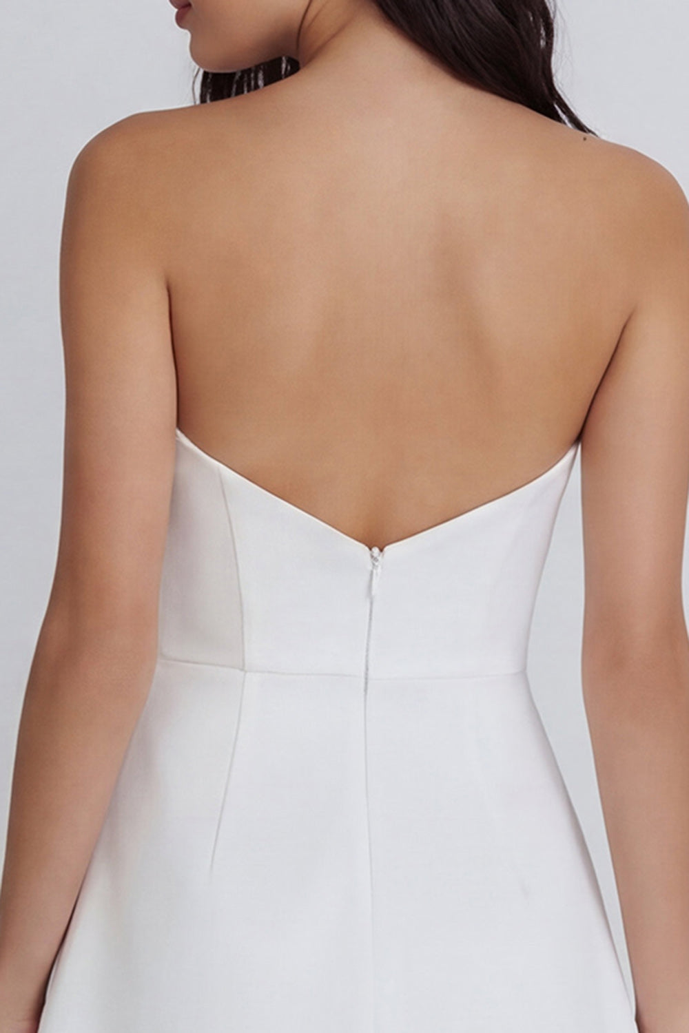 Bodycon Ivory Short Strapless Backless Little White Dress