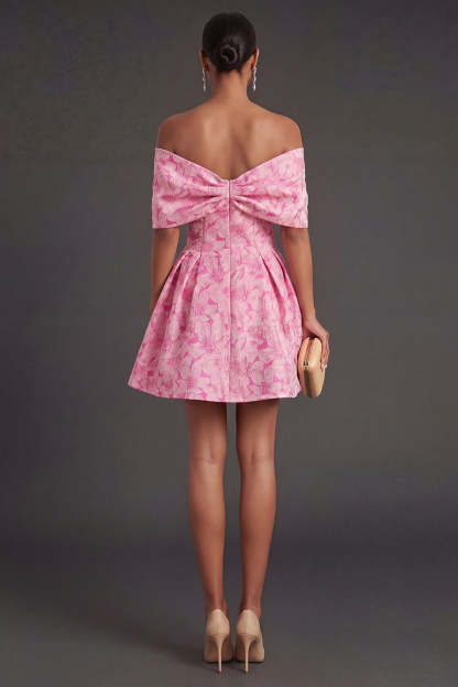 A Line Backless Sleeveless Fuchsia Wedding Guest Dress
