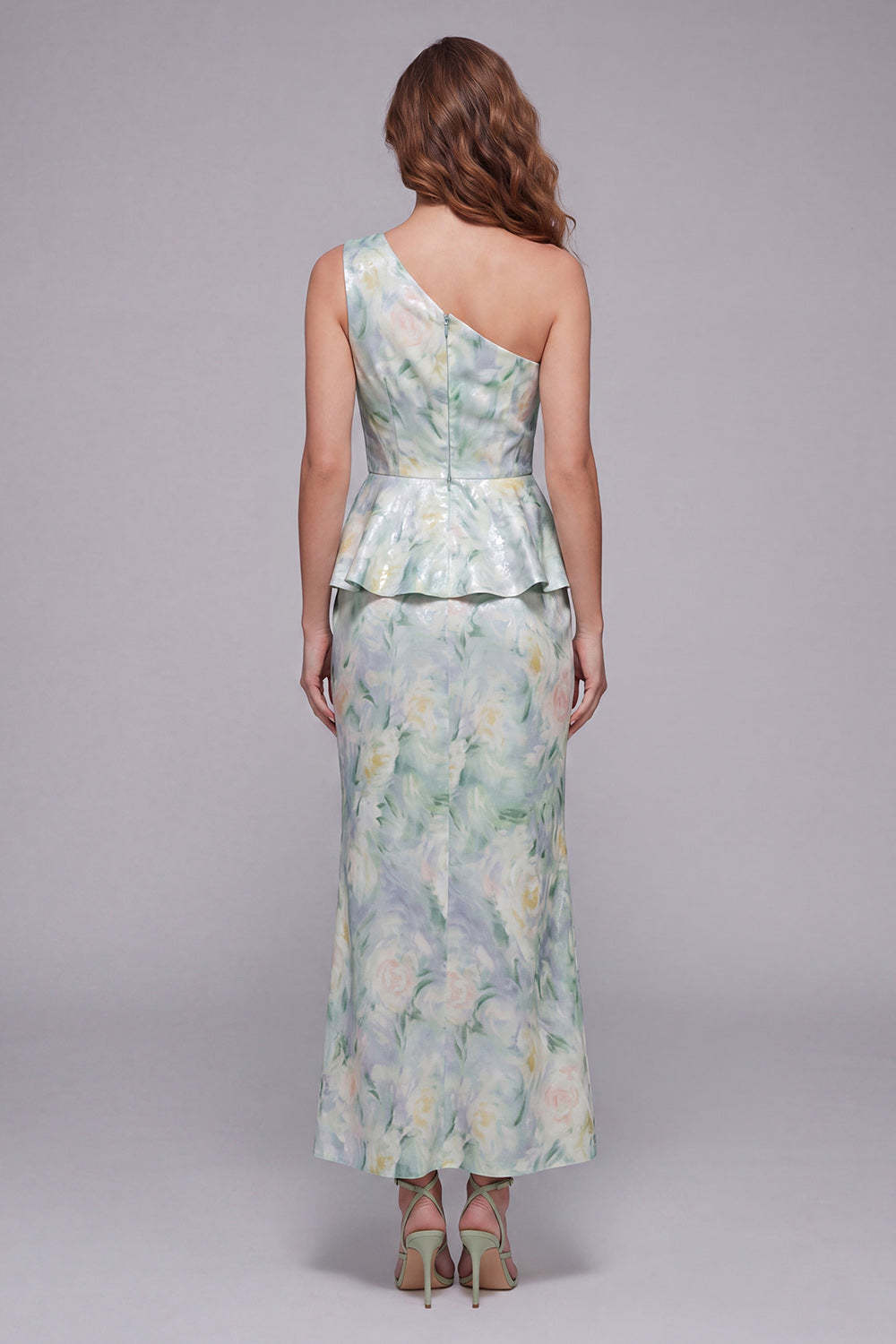 Light Green Floral Mermaid Long Formal Dress