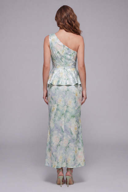 Light Green Floral Mermaid Long Formal Dress