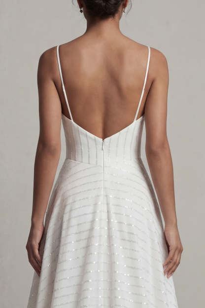 A Line White Corset Long Mother of the Bride Dress
