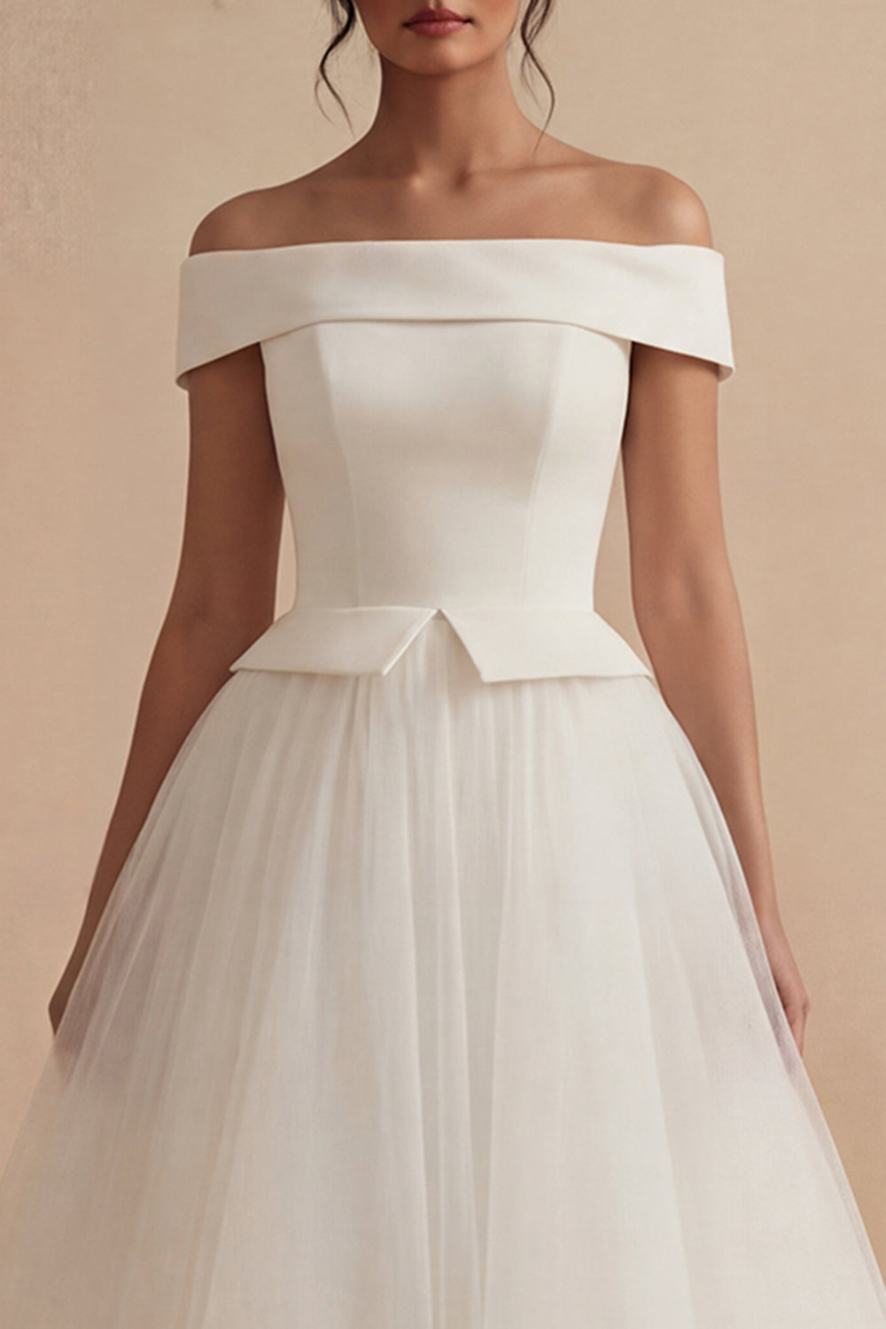 White Backless Off the Shoulder Long Bridal Shower Dress