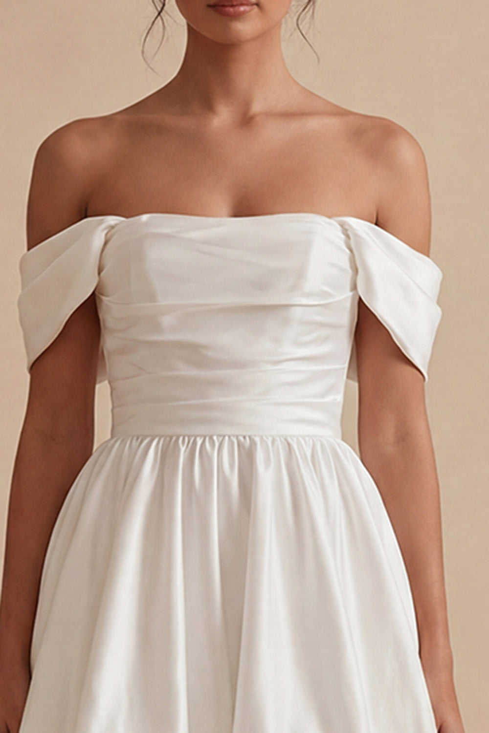 Bubble Off the Shoulder A Line Little White Dress