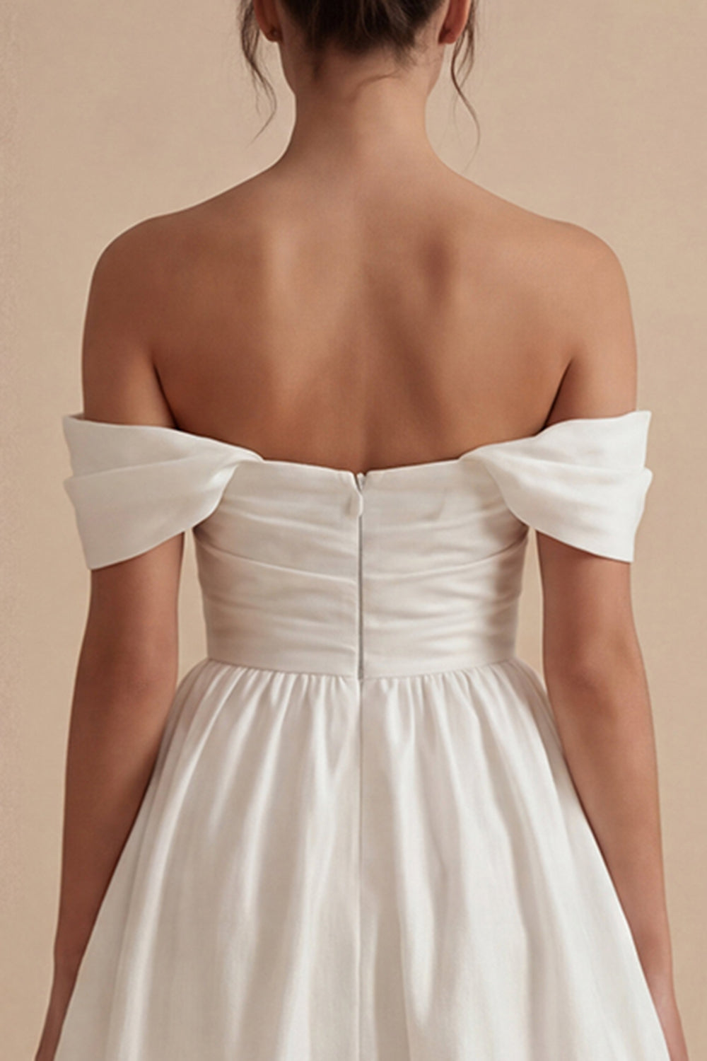 Bubble Off the Shoulder A Line Little White Dress