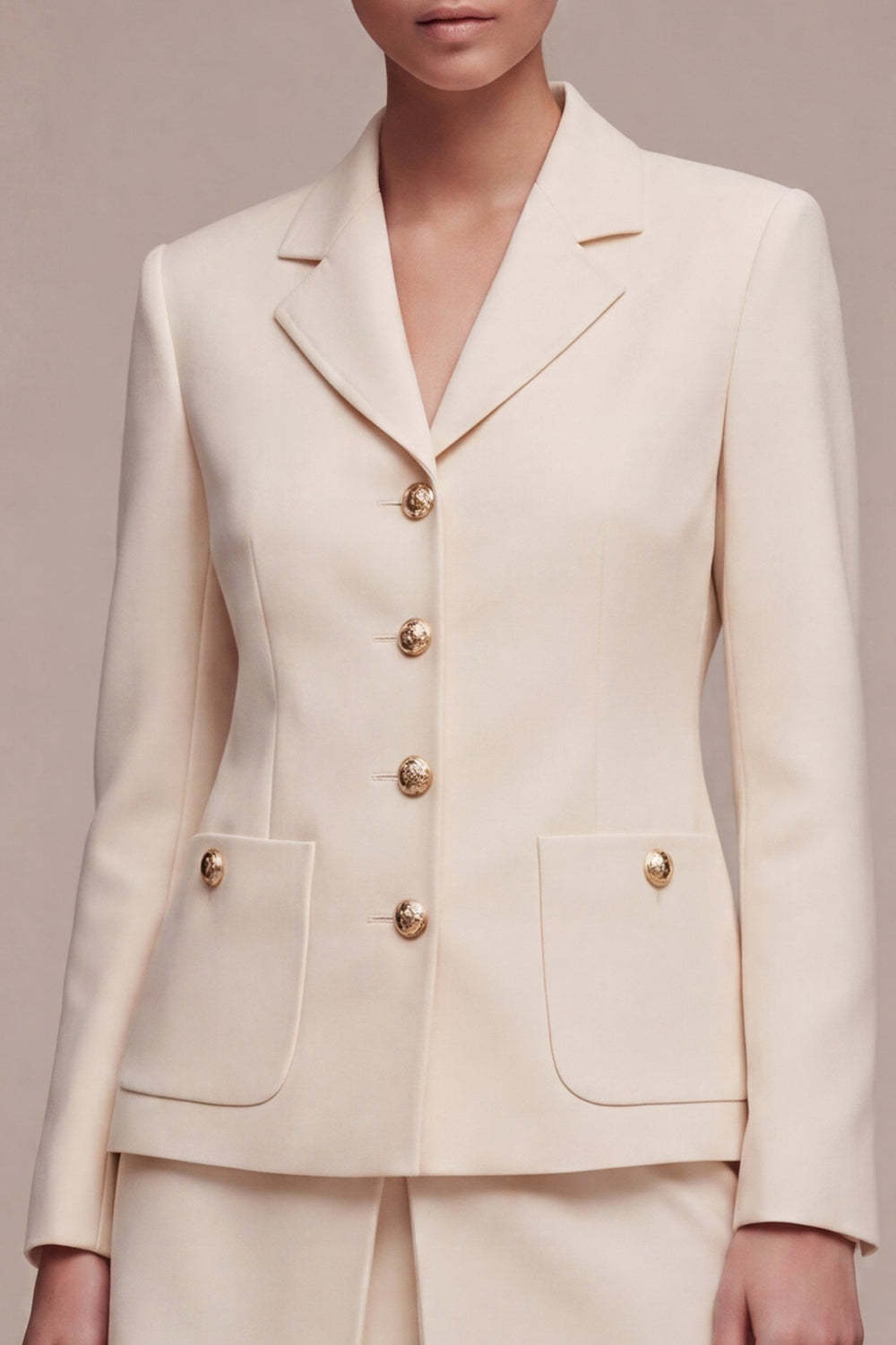 Single Breasted Ivory 2 Piece Short Blazer Dress