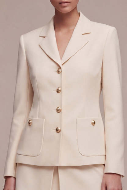 Single Breasted Ivory 2 Piece Short Blazer Dress