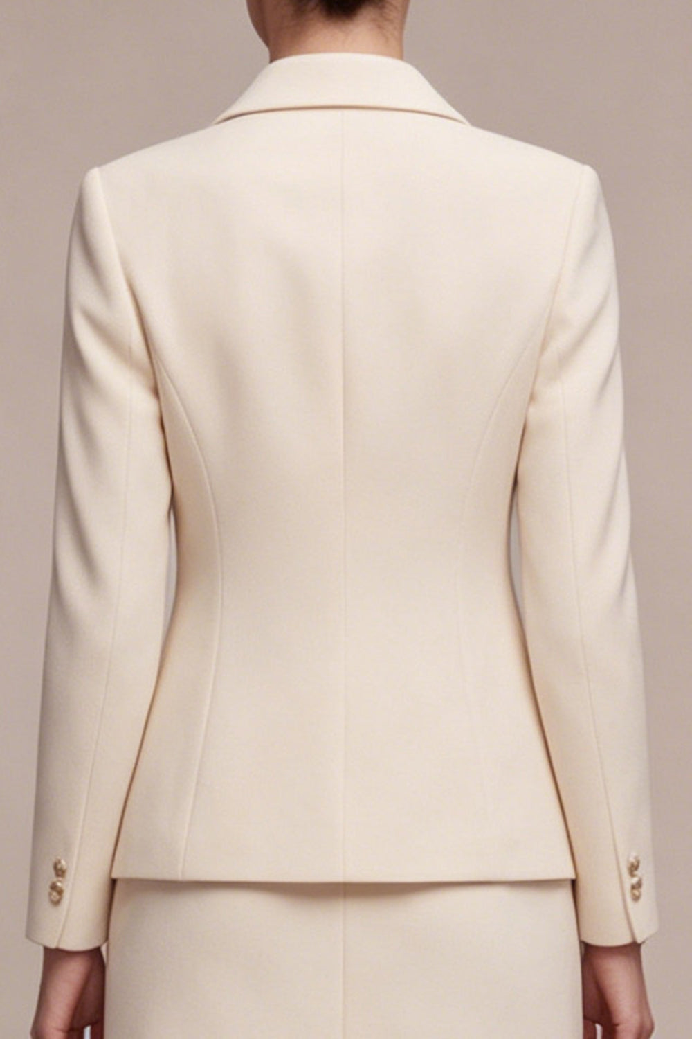 Single Breasted Ivory 2 Piece Short Blazer Dress