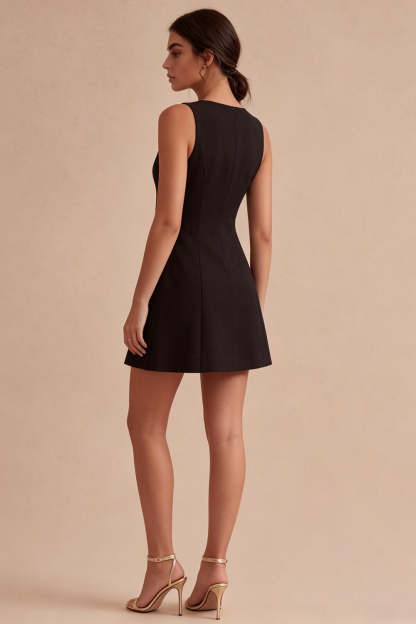A Line Round Neck Little Black Dress