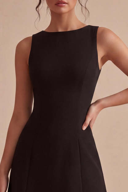 A Line Round Neck Little Black Dress
