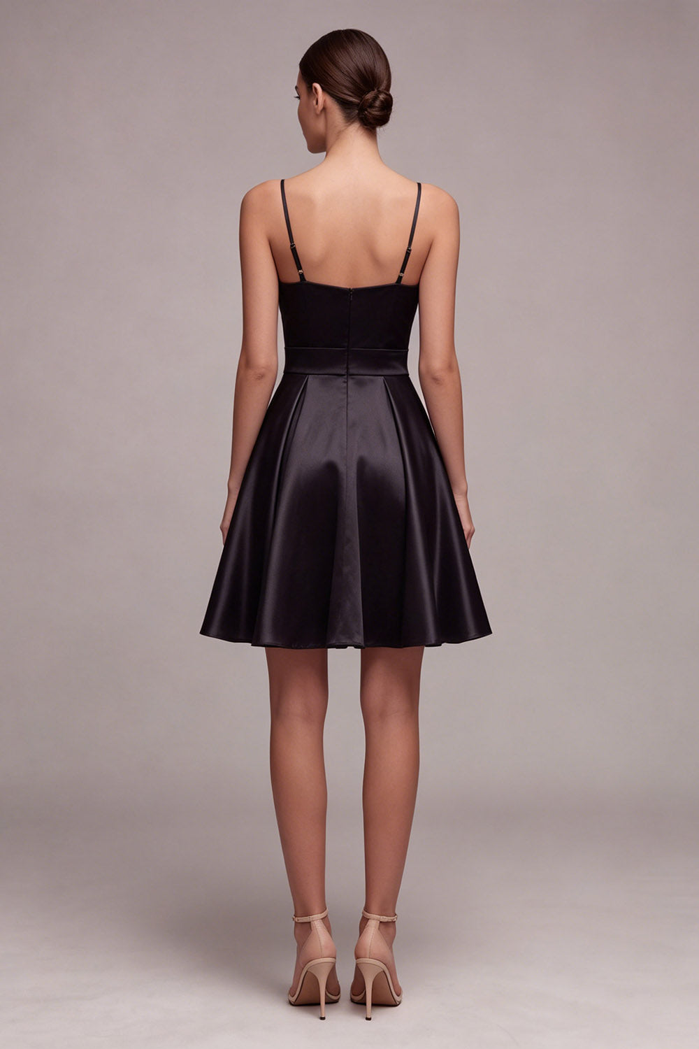 A Line Spaghetti Straps Little Black Dress