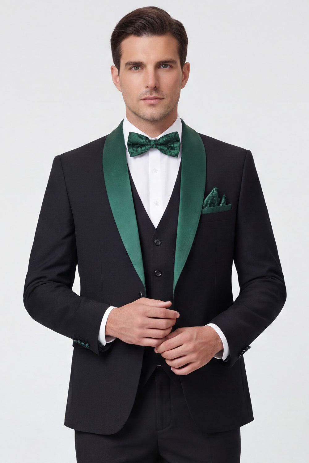 Shawl Lapel Dark Green One Button Men's Prom Suits