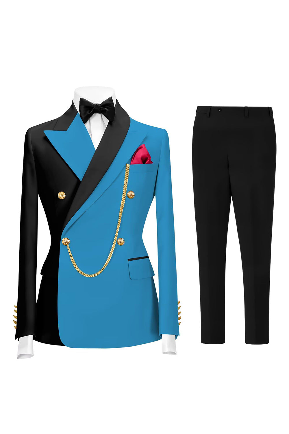 Peak Lapel Dark Green 2 Piece Double Breasted Men's Prom Suits