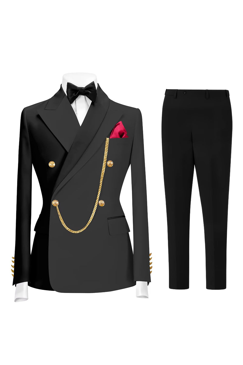Peak Lapel Dark Green 2 Piece Double Breasted Men's Prom Suits
