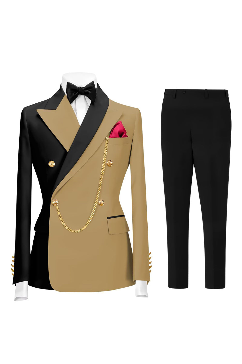 Leely Men Dark Green Prom Suits Peak Lapel 2 Piece Double Breasted Formal Suits