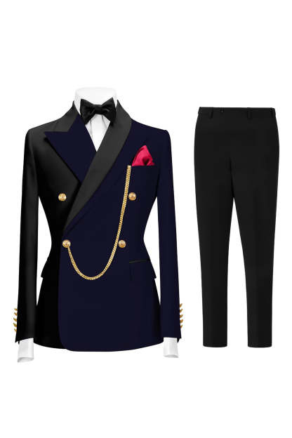 Peak Lapel Dark Green 2 Piece Double Breasted Men's Prom Suits