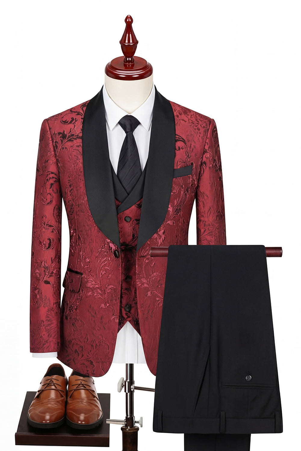 Shawl Lapel 3 Piece Blue One Button Men's Wedding Suits