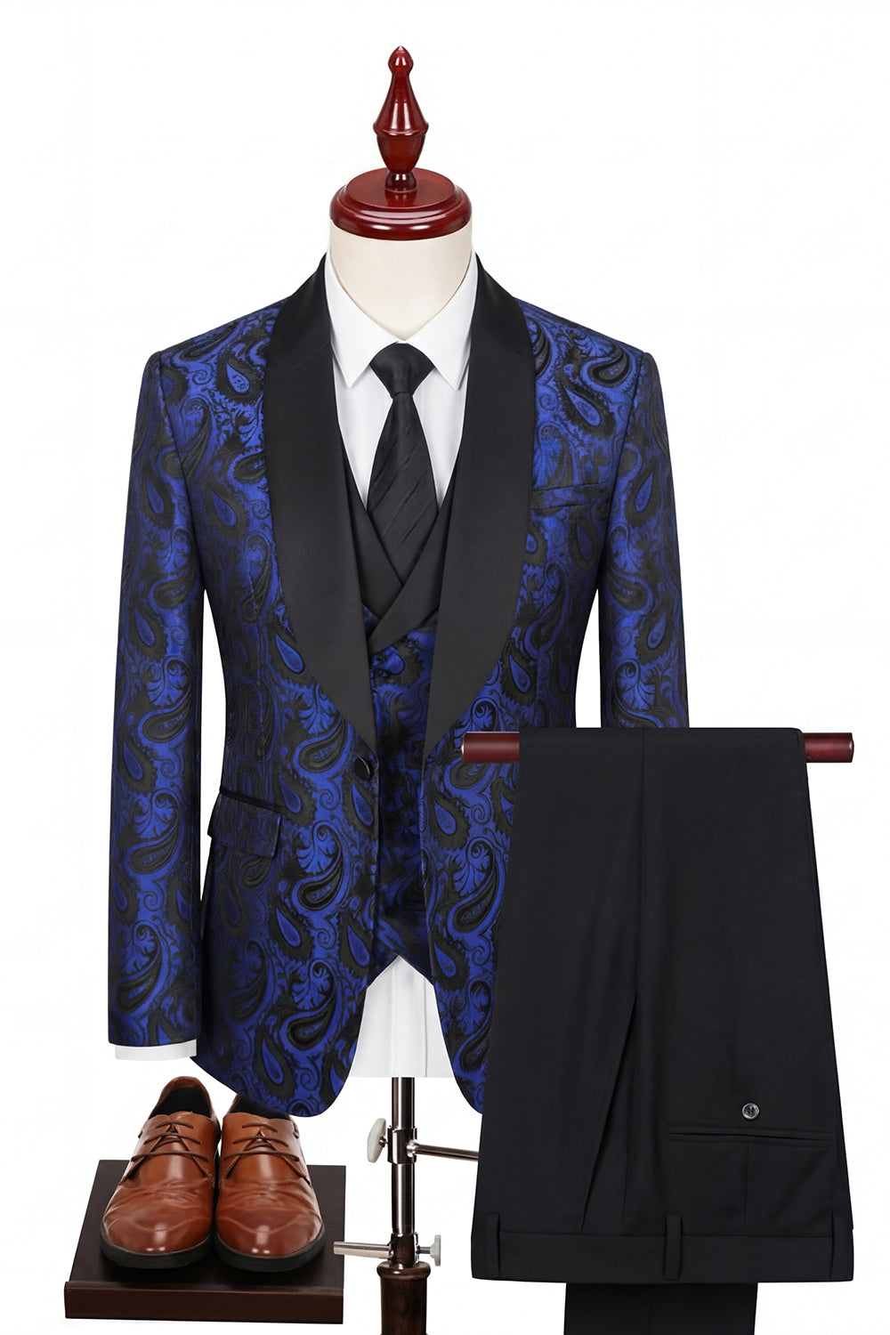 3 Piece Dark Green Shawl Lapel Men's Prom Suits with Pockets