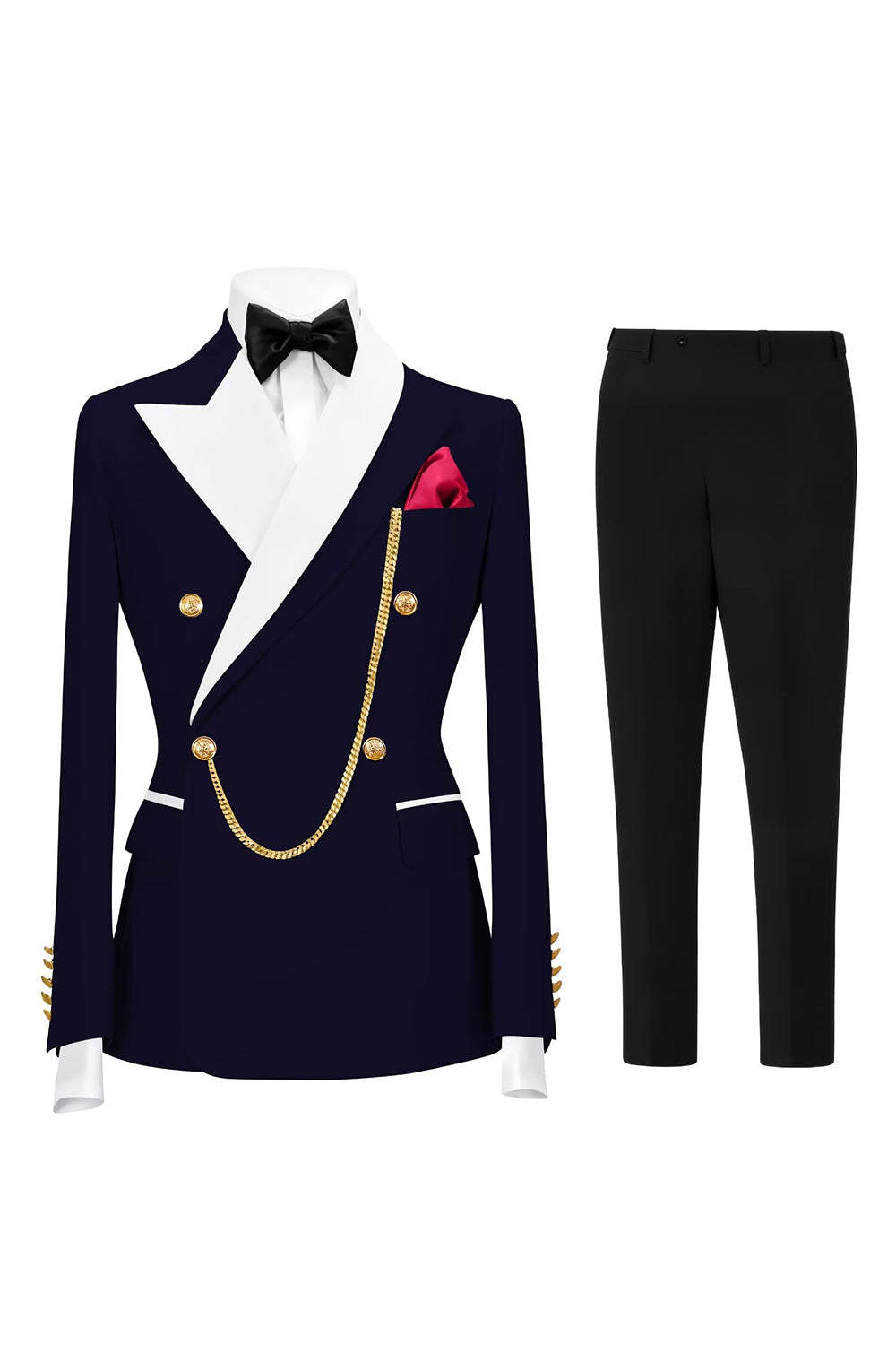 Leely Men Peak Lapel Champagne Prom Suits 2 Piece Double Breasted Party Suits
