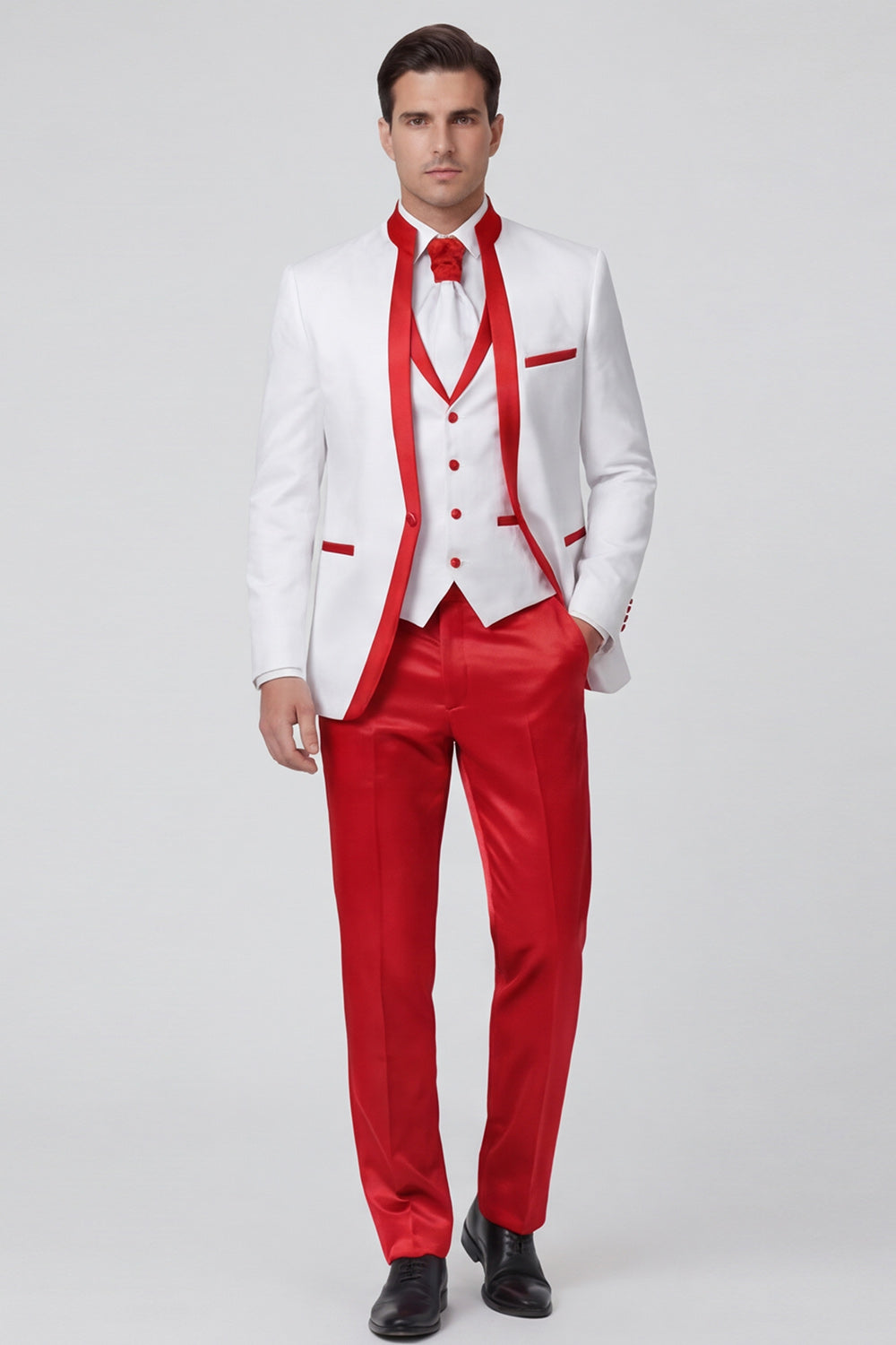 Leely Men Royal Blue Prom Suits 3 Piece One Button Printed Party Suits