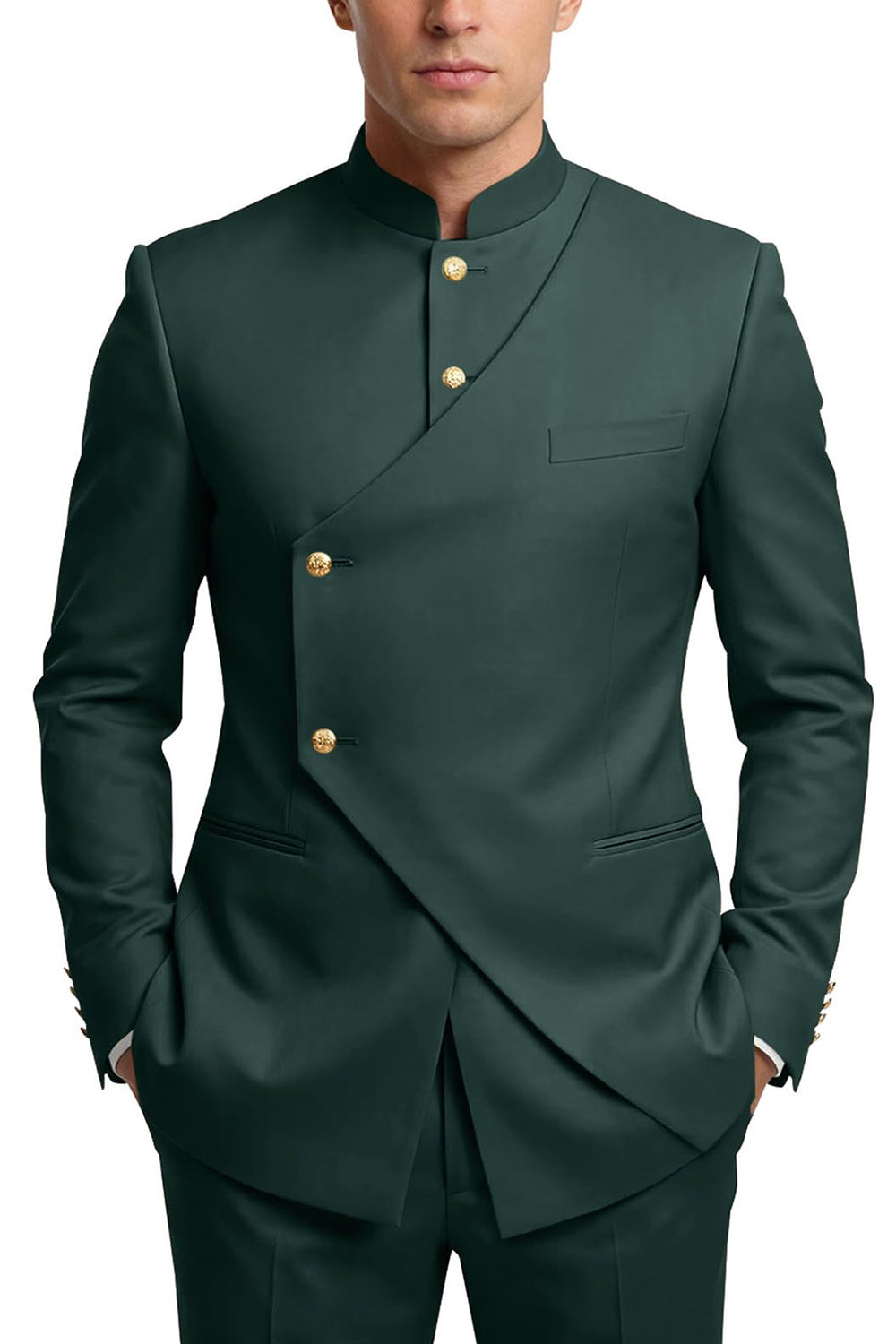 Single Breasted Coffee 2 Piece Men's Prom Suits with Pockets