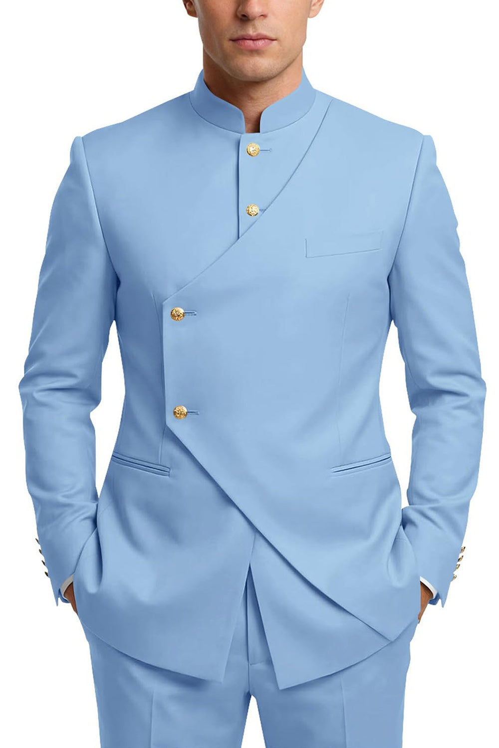 Single Breasted Coffee 2 Piece Men's Prom Suits with Pockets