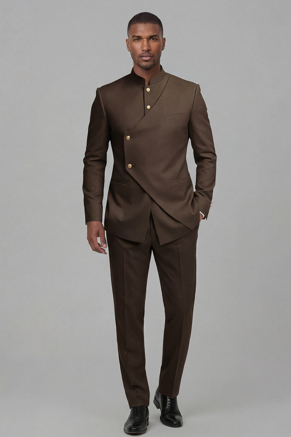 Leely Men Coffee Prom Suits 2 Piece Single Breasted Party Suits