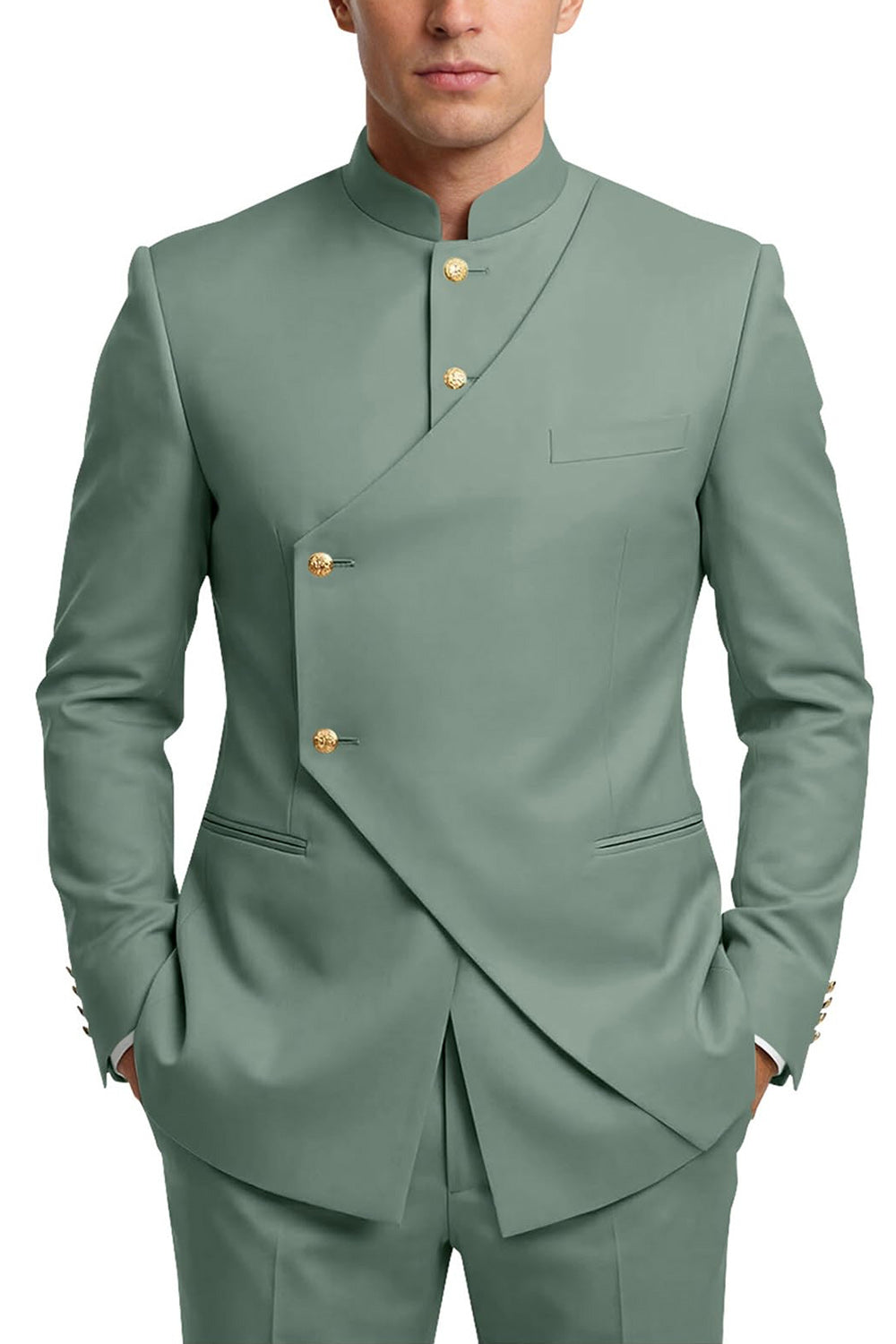 Single Breasted Coffee 2 Piece Men's Prom Suits with Pockets