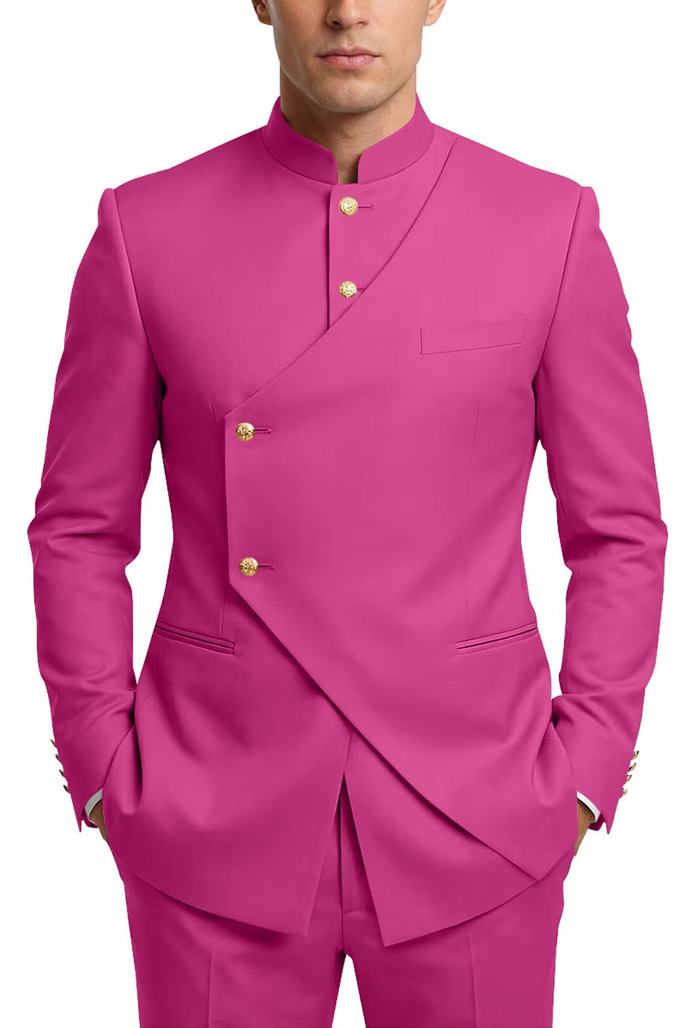 Single Breasted Coffee 2 Piece Men's Prom Suits with Pockets